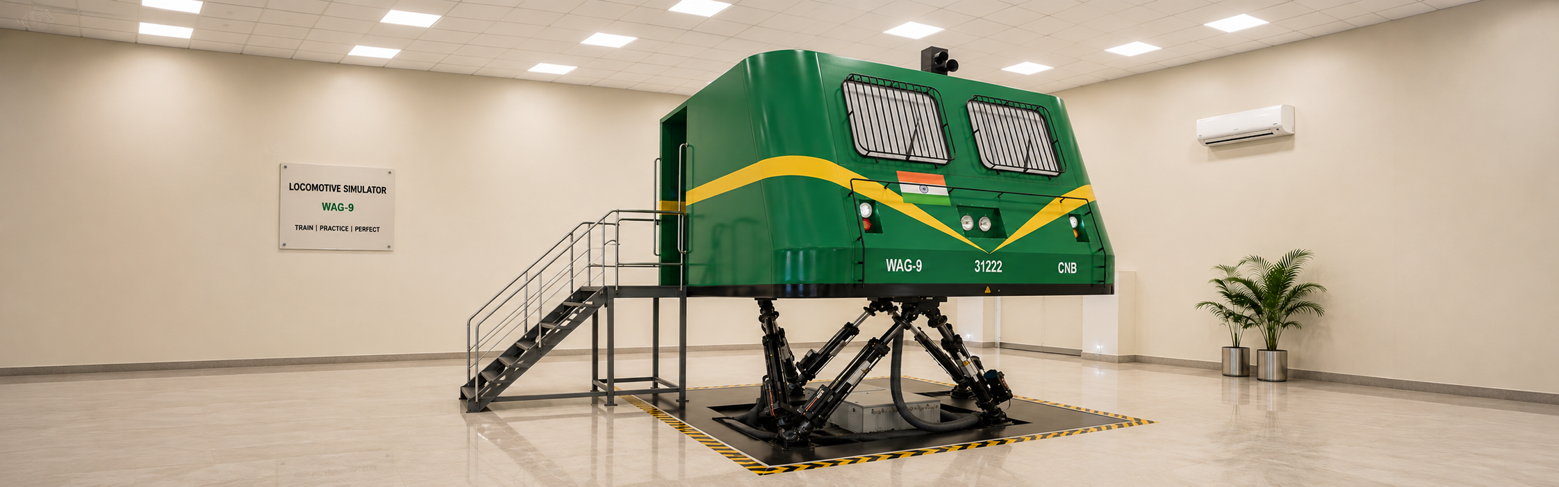 Full-motion train driving simulator cab - CC Engineers Pvt. Ltd.